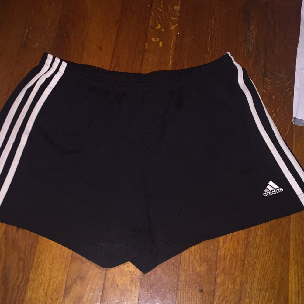 Black adidas draw string shorts